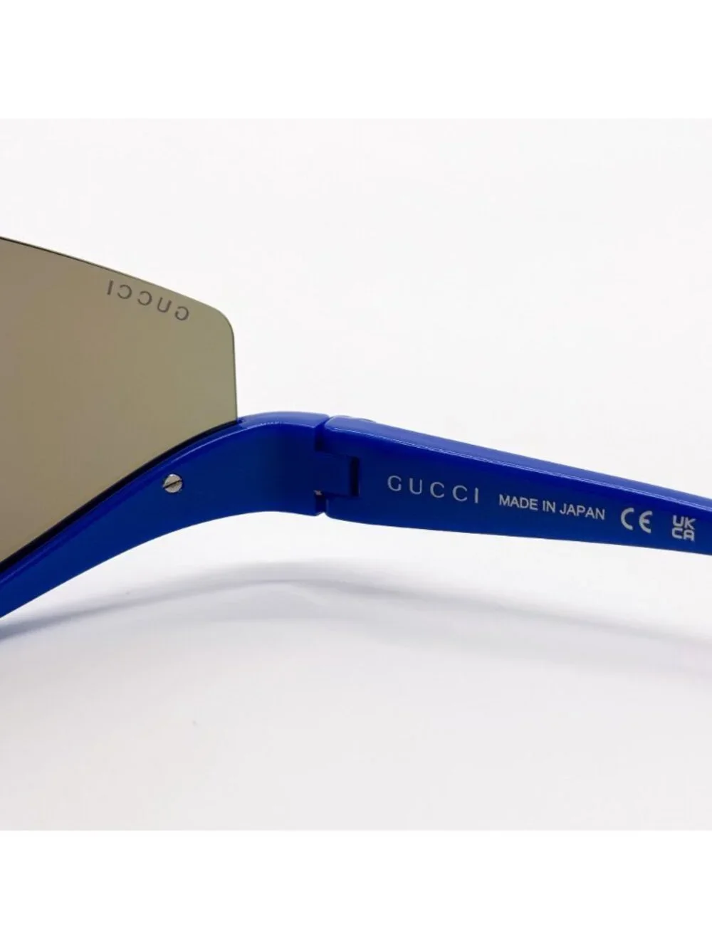 NEW GUCCI SUNGLASSES GG1650S 010 SHIELD BLUE UNISEX GUCCI EYEWEAR - Picture 8 of 9